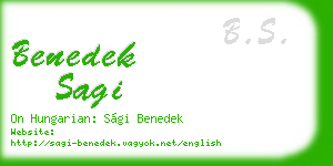 benedek sagi business card